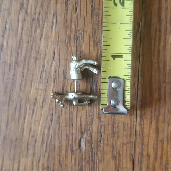 Golden Deer Post Earrings - Picture 3 of 6